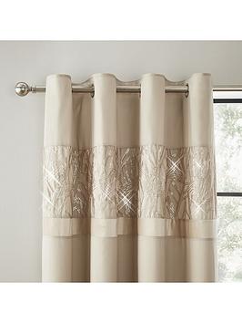 Product photograph of Catherine Lansfield Velvet Sparkle Eyelet Lined Curtains from very.co.uk