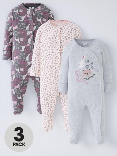 mini-v-by-very-baby-girls-3-pack-animal-sleepsuits-multi