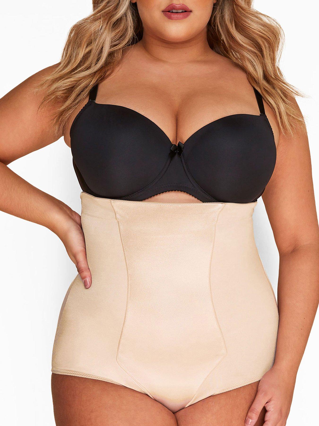 Image 1 of 1 of Yours Satin Control Hi Waist Brief - Nude