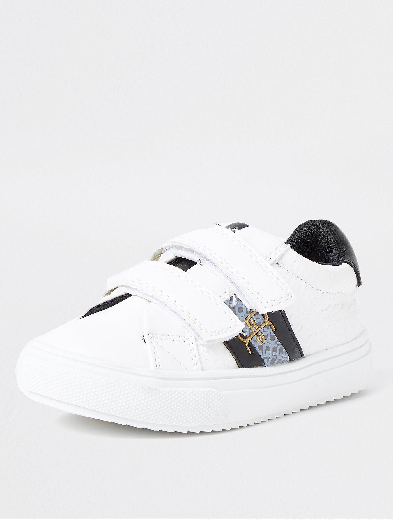 boys white velcro trainers