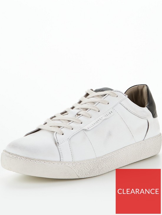 front image of allsaints-mens-sheer-leather-trainers-white