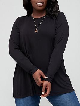 v-by-very-curve-jersey-long-sleeve-swing-top-black