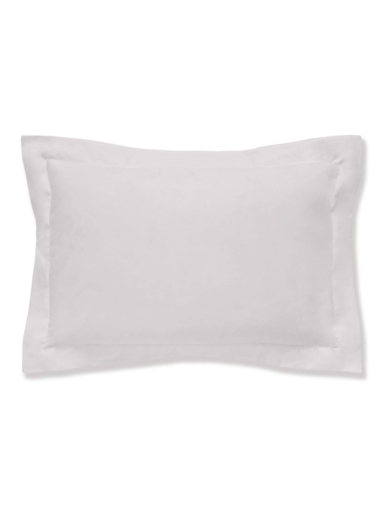 Product photograph of Bianca Fine Linens Organic Cotton 200 Thread Count Oxford Pillowcase In Silver from very.co.uk