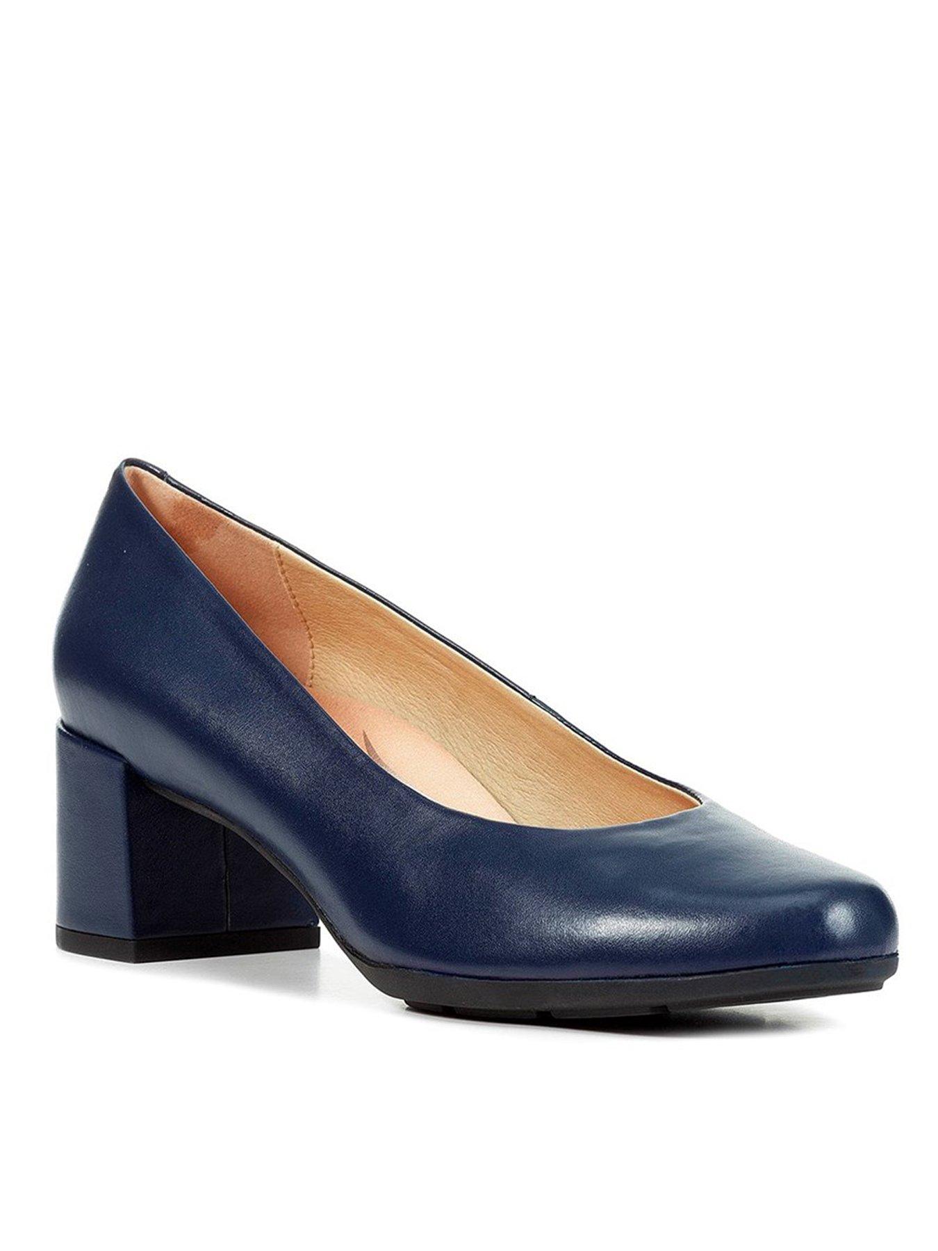  Annya Leather Heeled Court Shoes - Navy