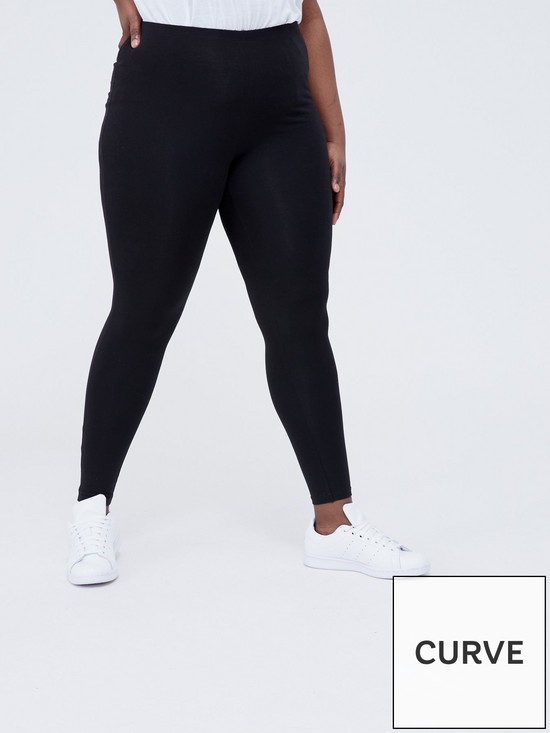 front image of v-by-very-curve-the-everyday-cotton-stretch-legging