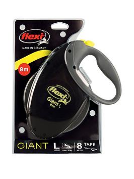 Product photograph of Flexi Giant Neon Black 8m Tape Dog Lead from very.co.uk