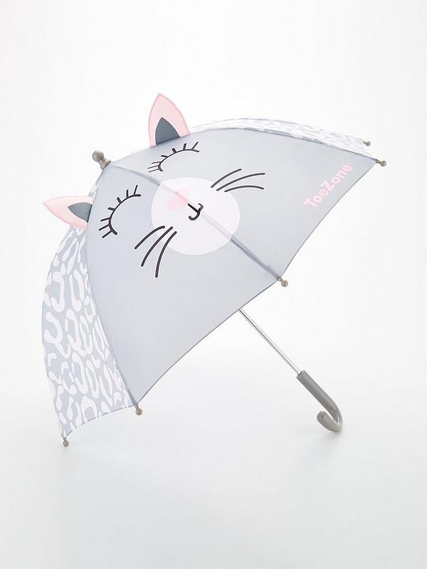 Everyday Girls Leopard Print Umbrella - Grey 
