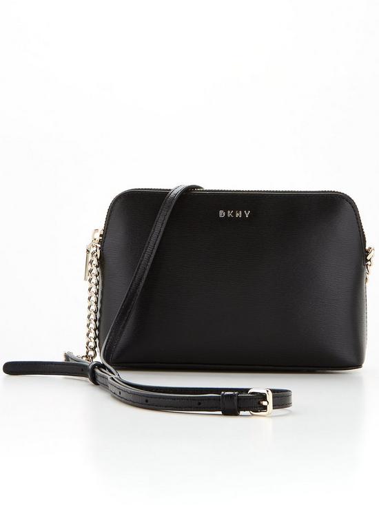 front image of dkny-bryant-suttonnbspdome-crossbody-blackgold