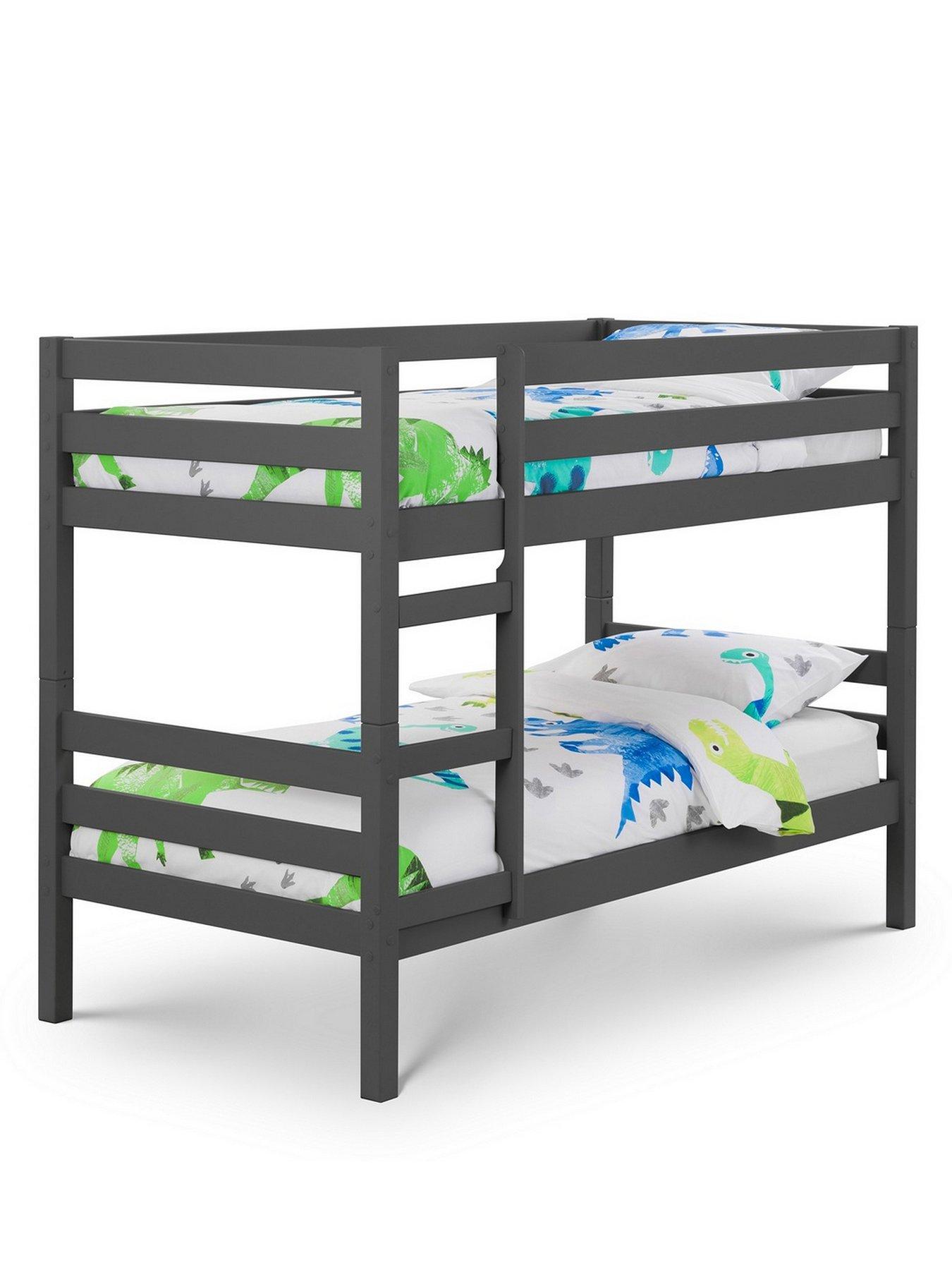 Image of Julian Bowen Camden Bunk Bed with Spring Mattresses Option - Anthracite Grey