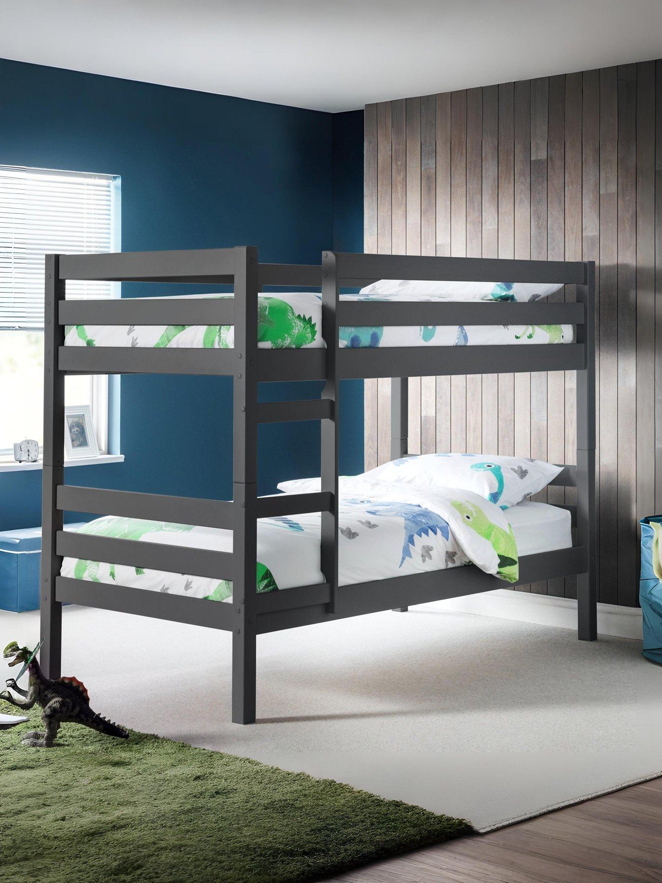 Julian Bowen Camden Bunk Bed with Spring Mattresses Option - Anthracite Grey