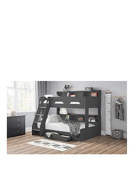Product photograph of Julian Bowen Riley Triple Sleeper Bunk Bed - Anthracite from very.co.uk