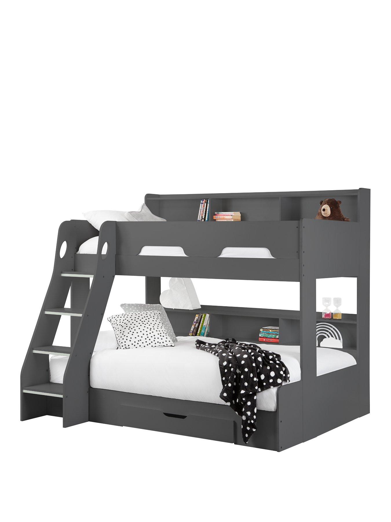 Product photograph of Julian Bowen Riley Triple Sleeper Bunk Bed - Anthracite from very.co.uk