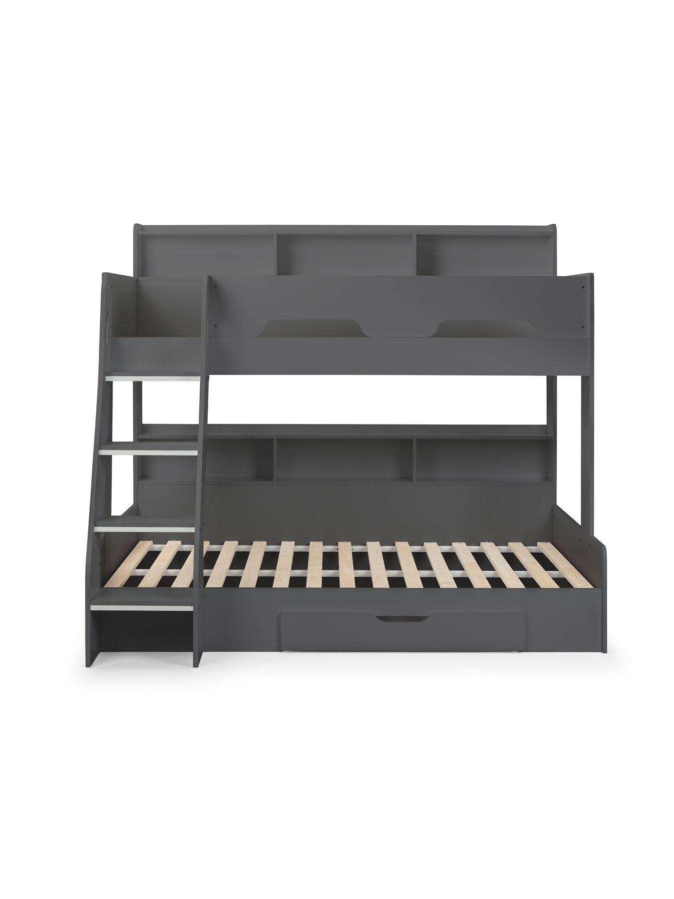 Julian Bowen Riley Triple Sleeper Bunk Bed Anthracite Very.co.uk