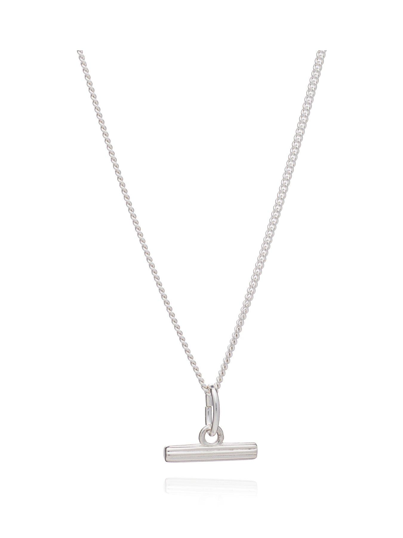  Mini Silver T-Bar Necklace