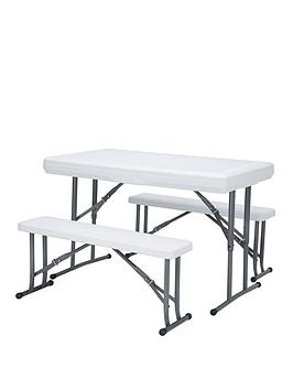 Product photograph of Streetwize Folding Picnic Table Amp Bench Set from very.co.uk