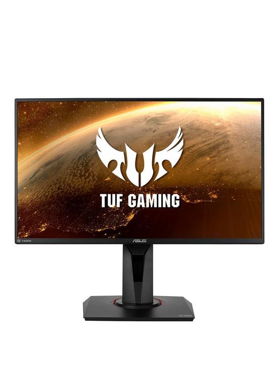 front image of asus-very-exclusive-asus-tuf-gaming-vg259qr-gaming-monitor--nbsp245-inch-full-hd-1920-x-1080-165hz-extreme-low-motion-blurtrade-g-sync-compatible-ready-1ms-mprt-shadow-boost