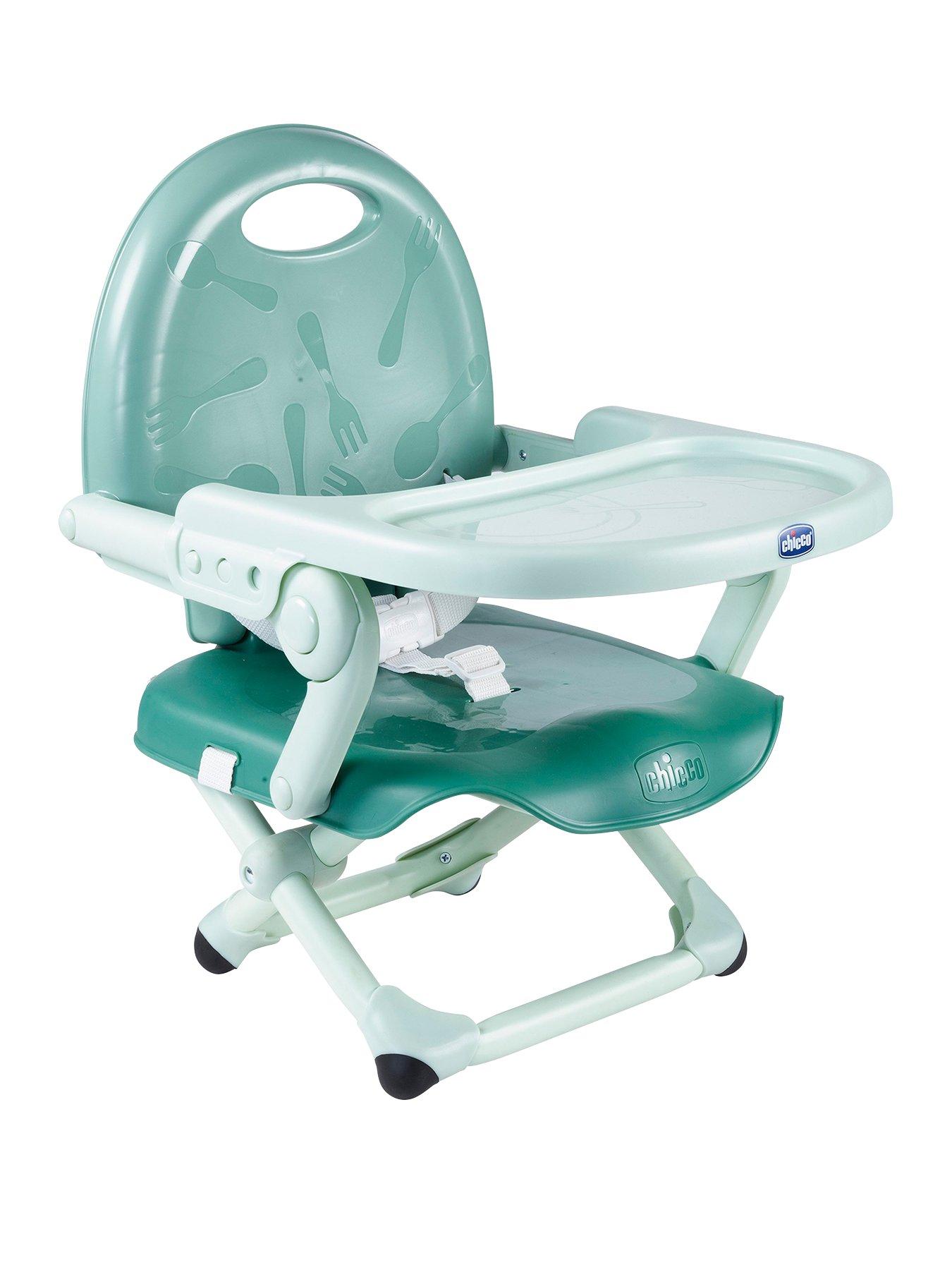 Product photograph of Chicco Pocket Snack Toddler Booster Seat Dining Chair For Children 6 Months To 3 Years 15 Kg With Compact Closure And Removable Tray - Sage from very.co.uk