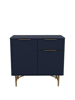 Product photograph of Very Home Melody 2 Door 1 Drawer Compact Sideboard - Navy from very.co.uk