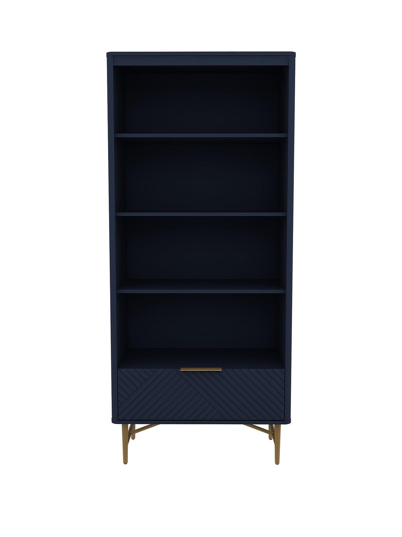 Product photograph of Very Home Melody 1 Drawer Bookcase - Navy from very.co.uk