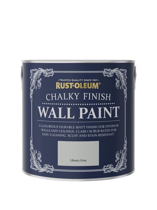 front image of rust-oleum-chalky-wall-paint-library-grey-25l