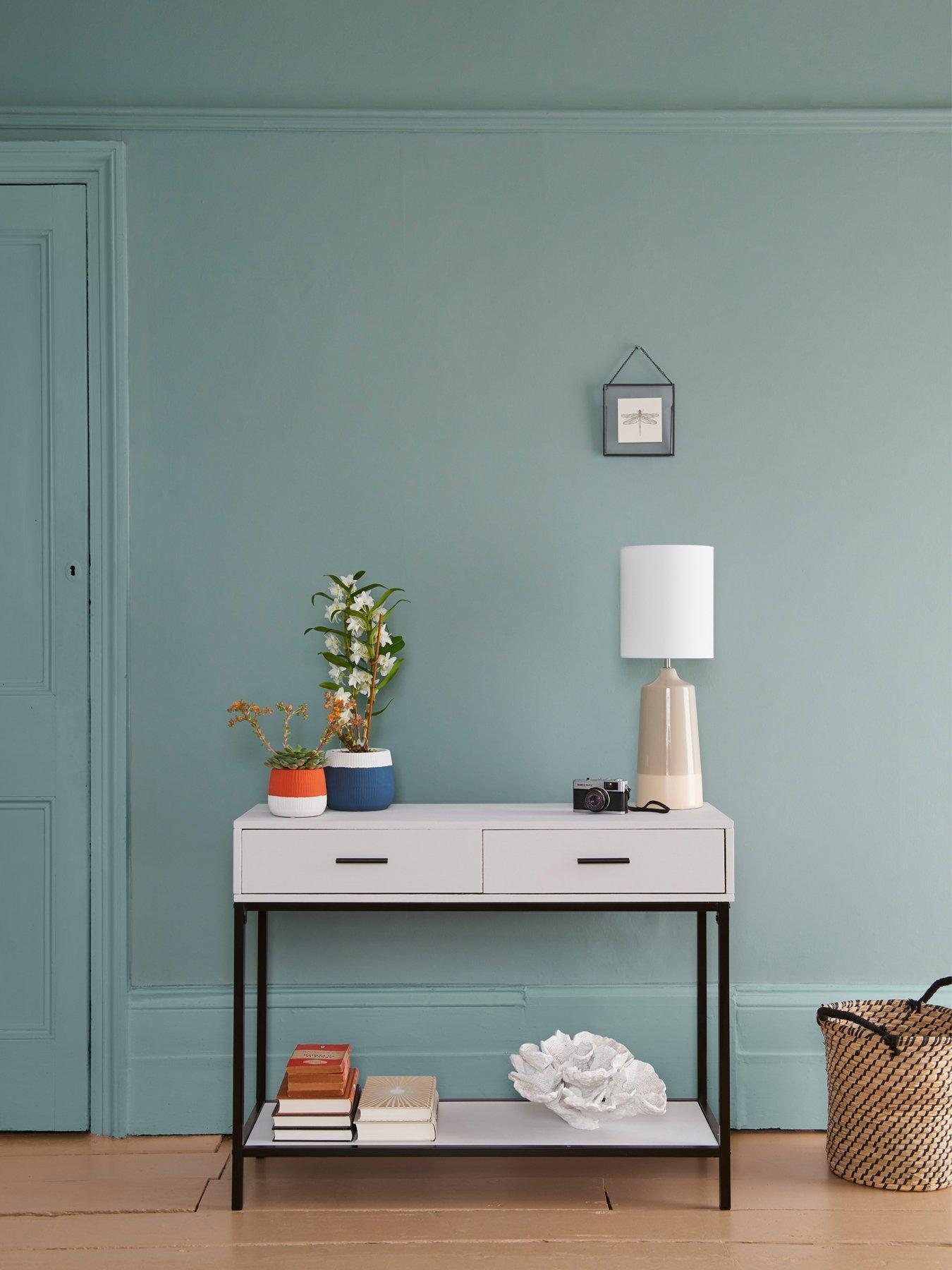 Product photograph of Rust-oleum Bathroom Wall Paint In Gresham Blue Ndash 2 5-litre Tin from very.co.uk