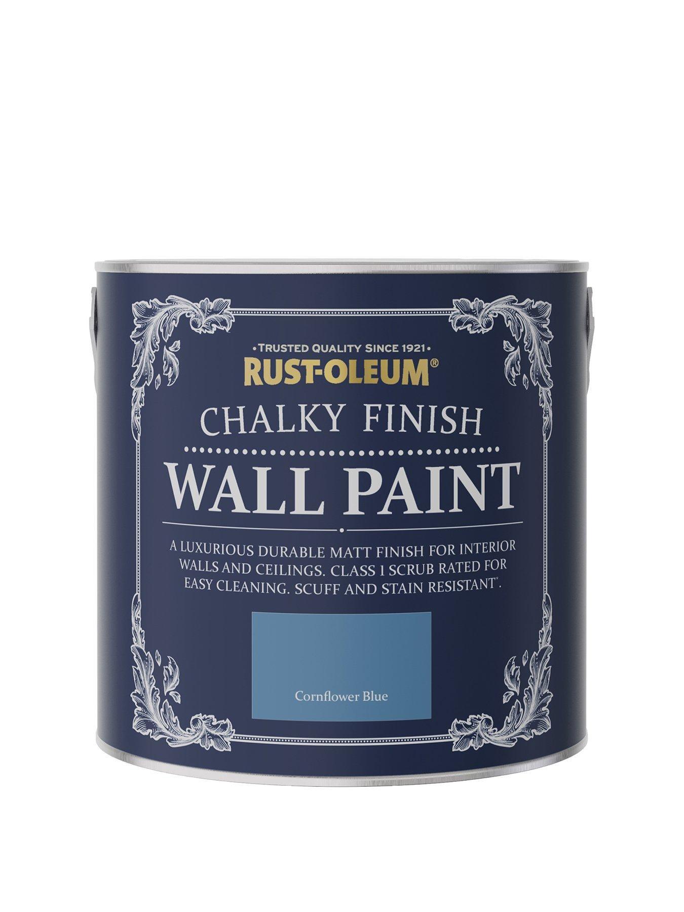 Product photograph of Rust-oleum Chalky Finish Wall Paint In Cornflower Blue Ndash 2 5-litre Tin from very.co.uk