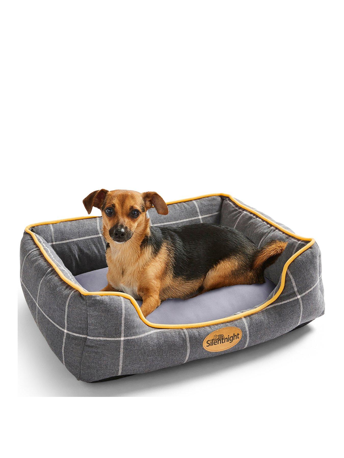 Product photograph of Silentnight Impress Memory Foam Pet Bed - Grey Check - Large from very.co.uk