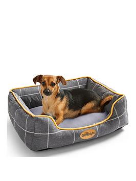 Product photograph of Silentnight Impress Memory Foam Pet Bed - Grey Check - Medium from very.co.uk