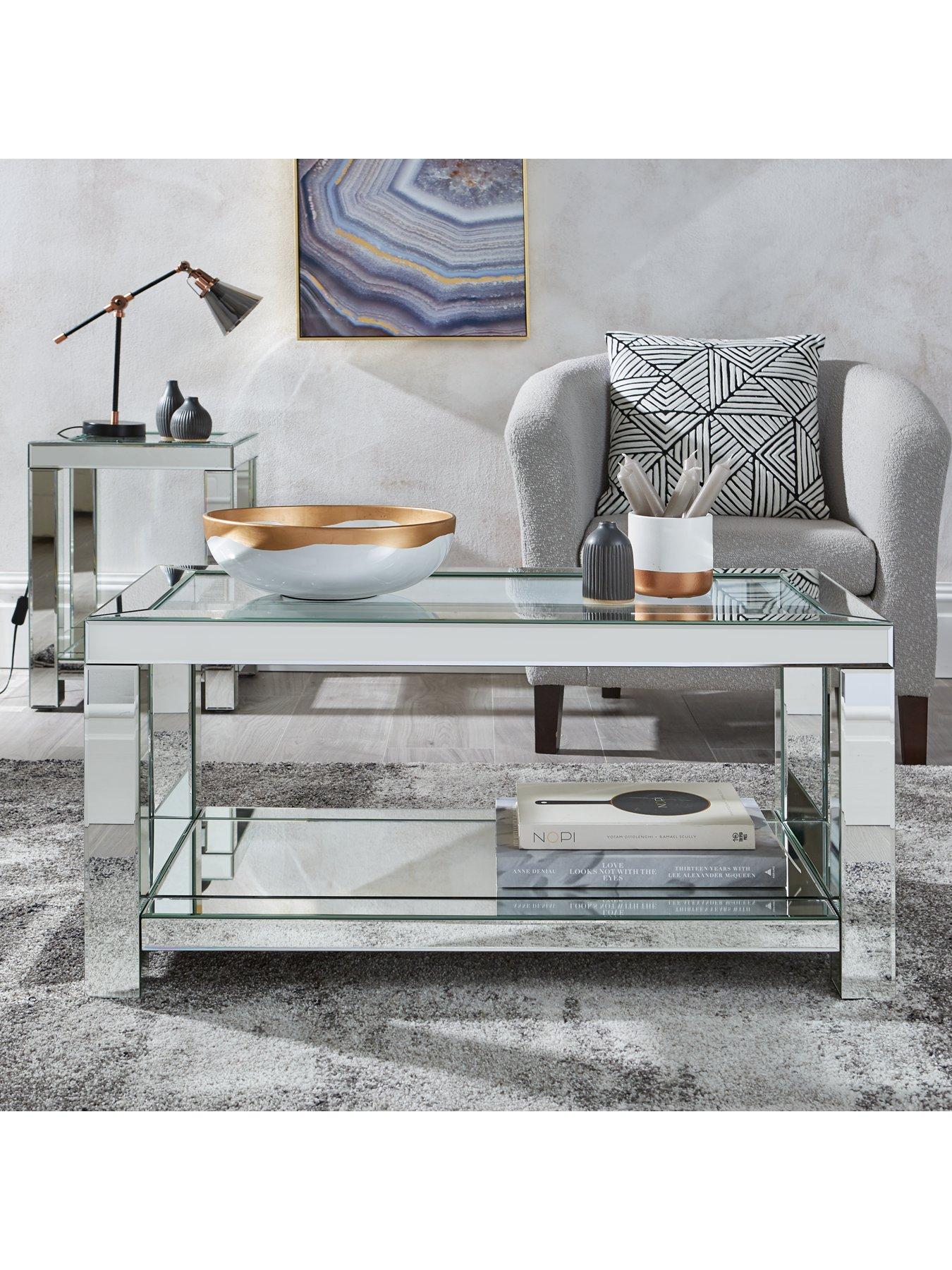 Product photograph of Very Home Freya Mirrored Coffee Table from very.co.uk