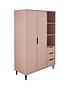  image of ashley-2-door-3-drawer-3-shelf-wardrobe-pink