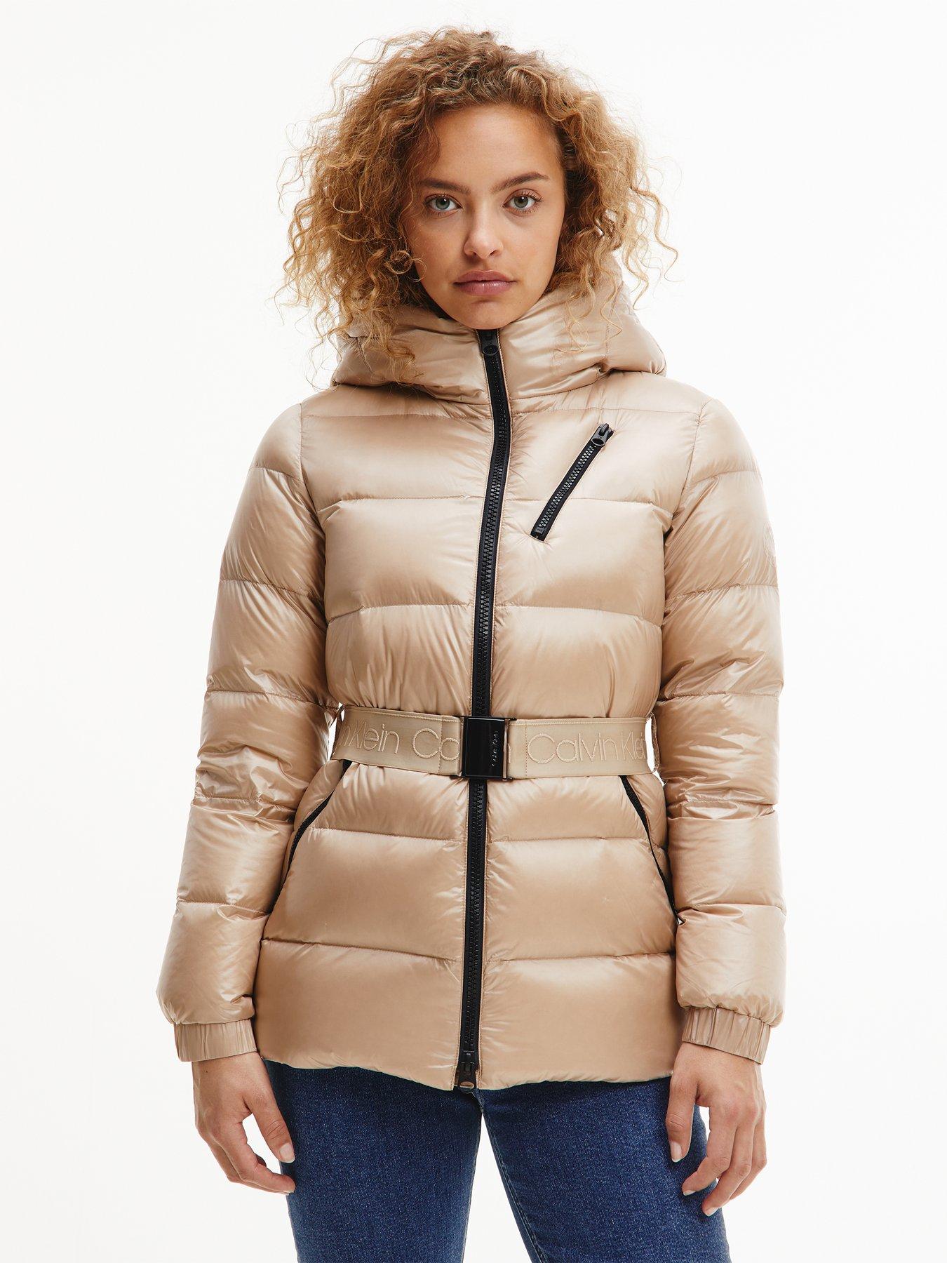 calvin klein puffer jacket beige