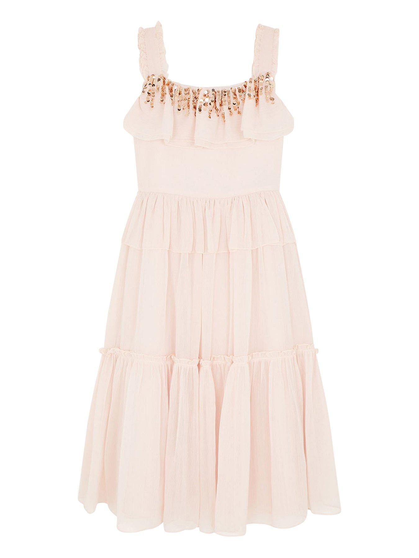 Occasion & wear Girls Sequin Maxi Dress - Champagne