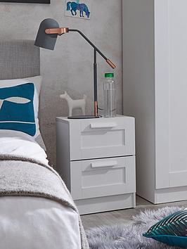 Product photograph of Everyday Taryn Kids 2 Drawer Bedside Chest - White from very.co.uk
