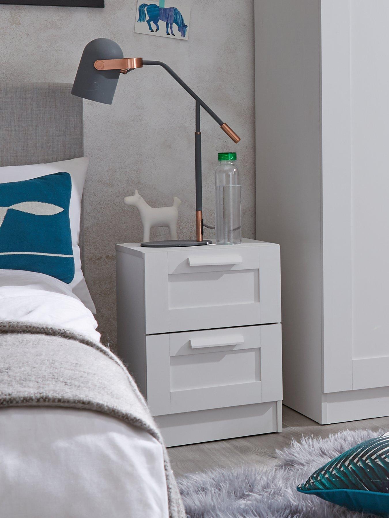 undefined Taryn Kids 2 Drawer Bedside Chest - White