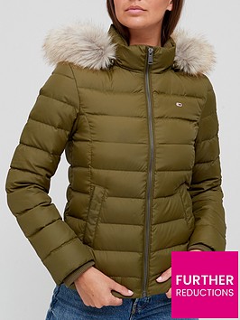 tommy-jeans-faux-fur-hooded-padded-down-jacket-olive