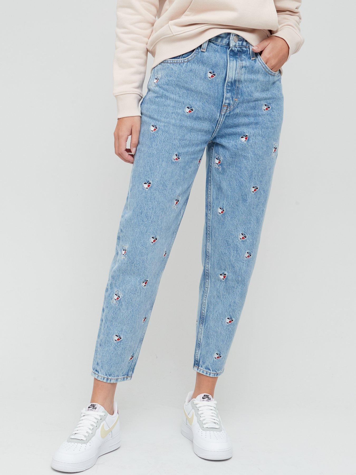 tommy hilfiger embroidered mom jeans