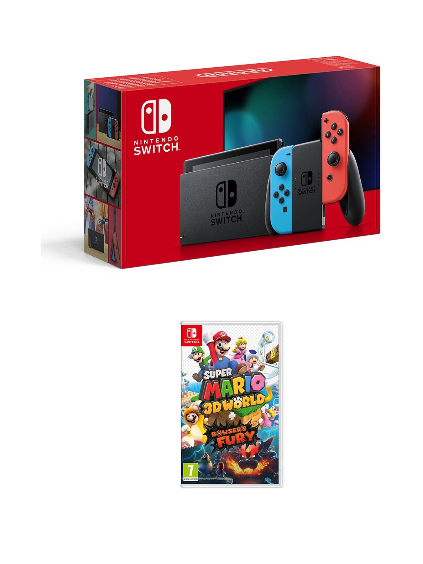 Nintendo Switch Neon Console With Super Mario 3D World + BowserS Fury