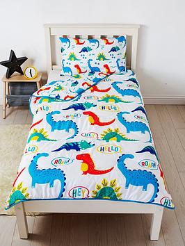 Rest Easy Sleep Better Dinosaur Coverless Quilt 4.5 Tog Single With Pillowcase - Multi