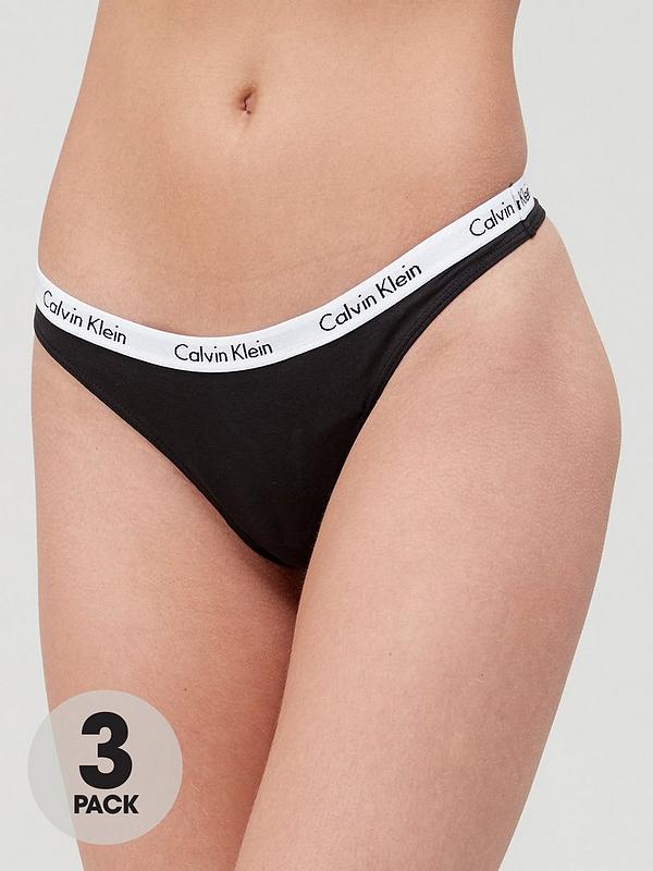 Calvin Klein 3 Pack Thong - Black