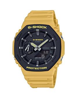 casio g shock navy neo display dial gold tone bracelet watch ga-2110su-9aer