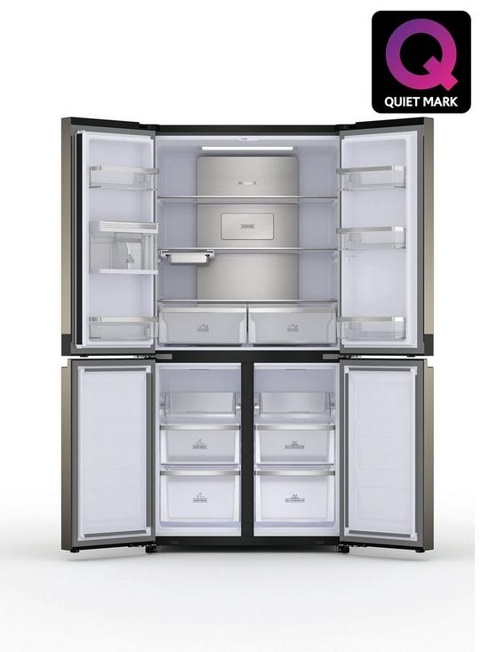 stillFront image of hotpoint-active-4-door-hq9u1bl-fridge-freezer-black-stainless
