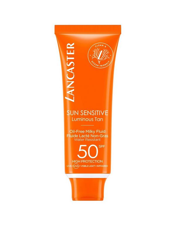 Image 1 of 5 of Lancaster Sun Sensitive Oil-Free Milky Face Fluid Sunscreen &amp; Sun Protection Cream SPF50 50ml