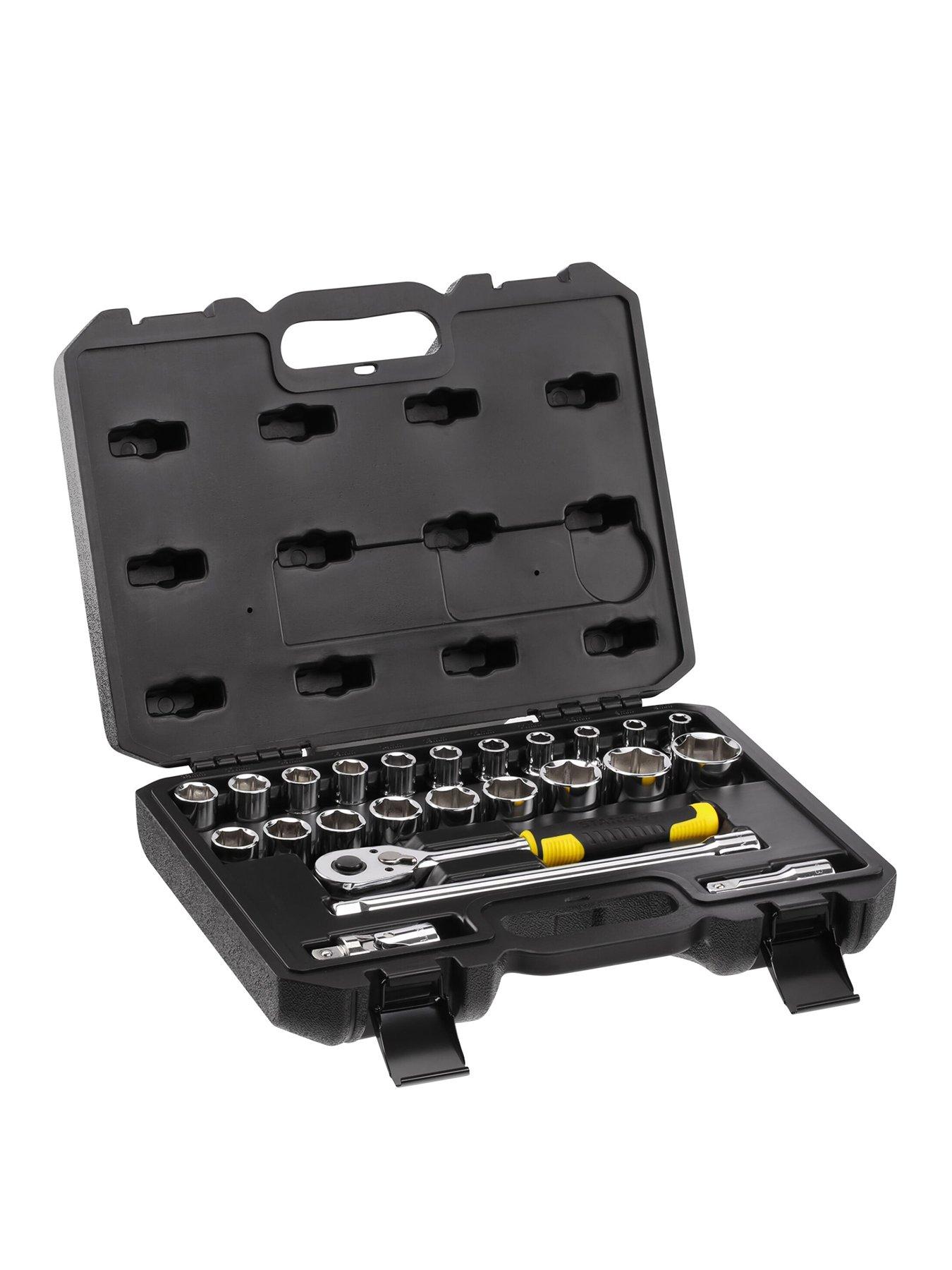 Product photograph of Stanley 1 2 72 Tooth Ratchet And Socket Set With 24 Accessories Stmt82830-1 from very.co.uk