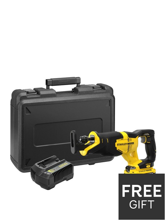 front image of stanley-fatmax-v20-18v-cordless-reciprocating-saw-sfmcs300d1k-gb
