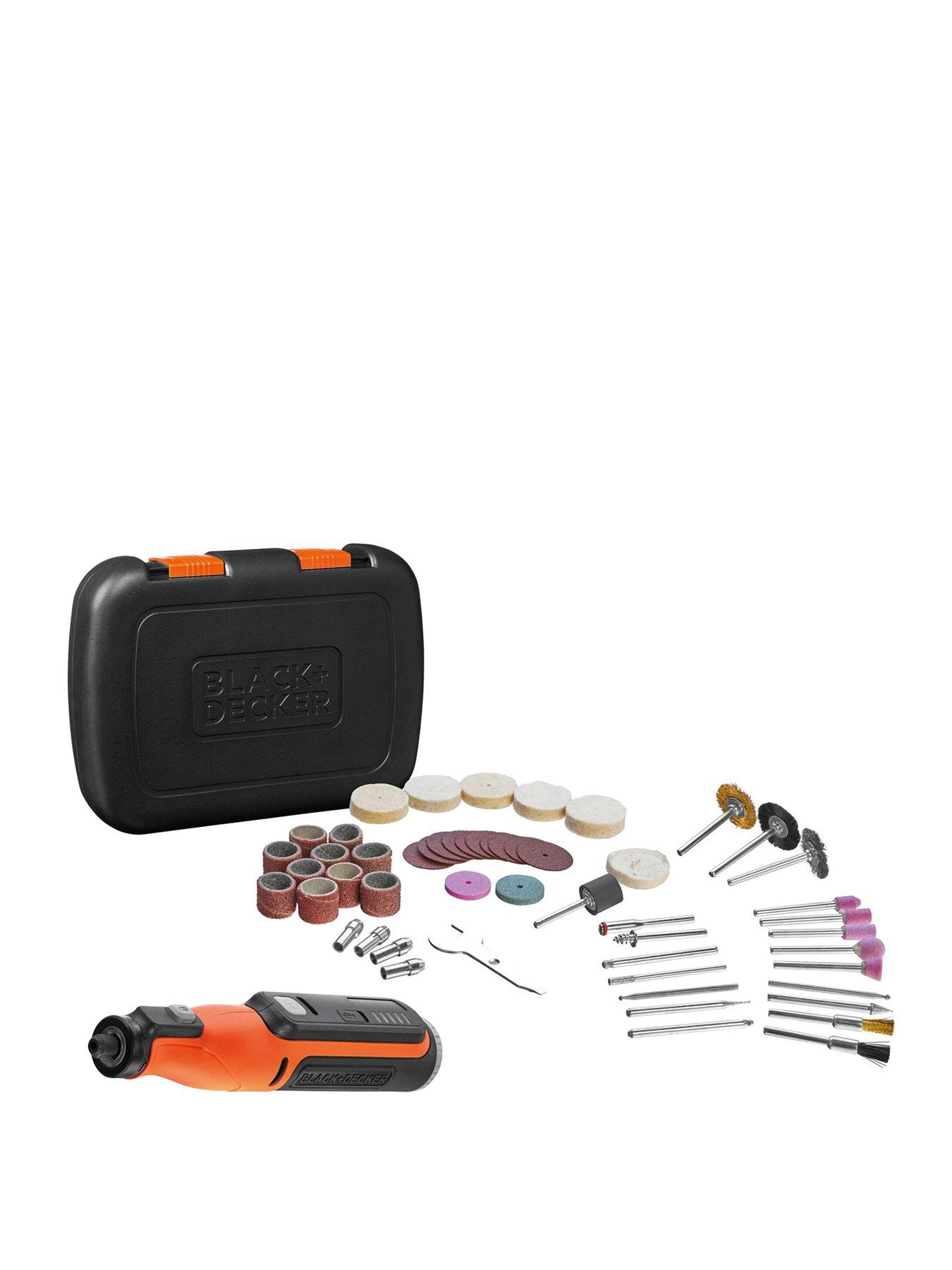 Product photograph of Black Decker 7 2v Cordless Li-ion Rotary Tool With 52 Accessories Bcrt81k-xj from very.co.uk