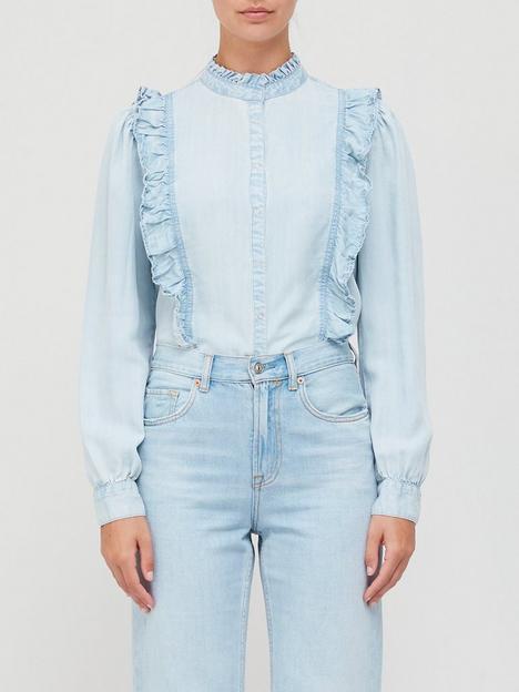 sofie-schnoor-high-neck-chambray-top-blue