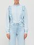  image of sofie-schnoor-high-neck-chambray-top-blue