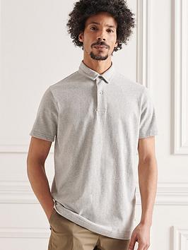 Superdry Studios Jersey Polo Shirt - Light Grey