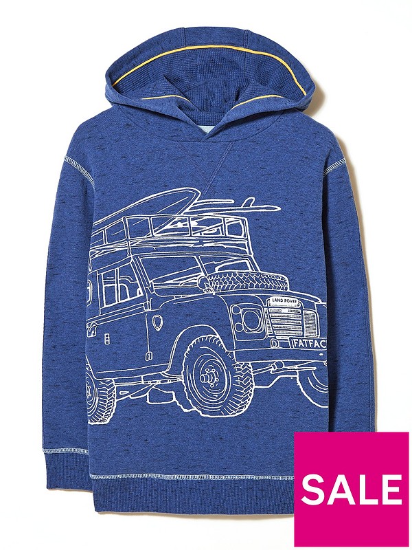 Fat Face Designer Land Rover Hooded T Shirts Boys 8-9 Years RRP £14