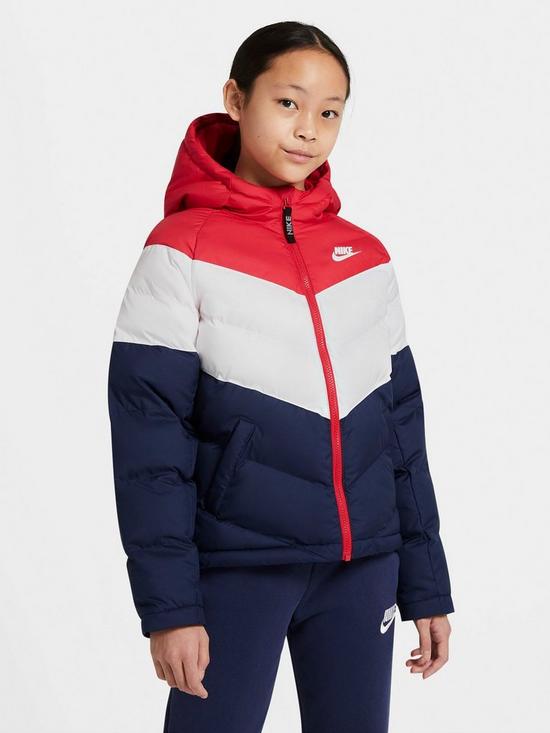 Nike Unisex NSW Synthetic Fill Jacket - Red/White | very.co.uk